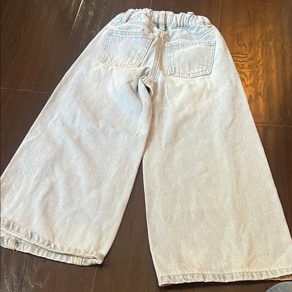 Light Blue Wide-Leg Kid Adjustable Jeans - Picture 4 of 4